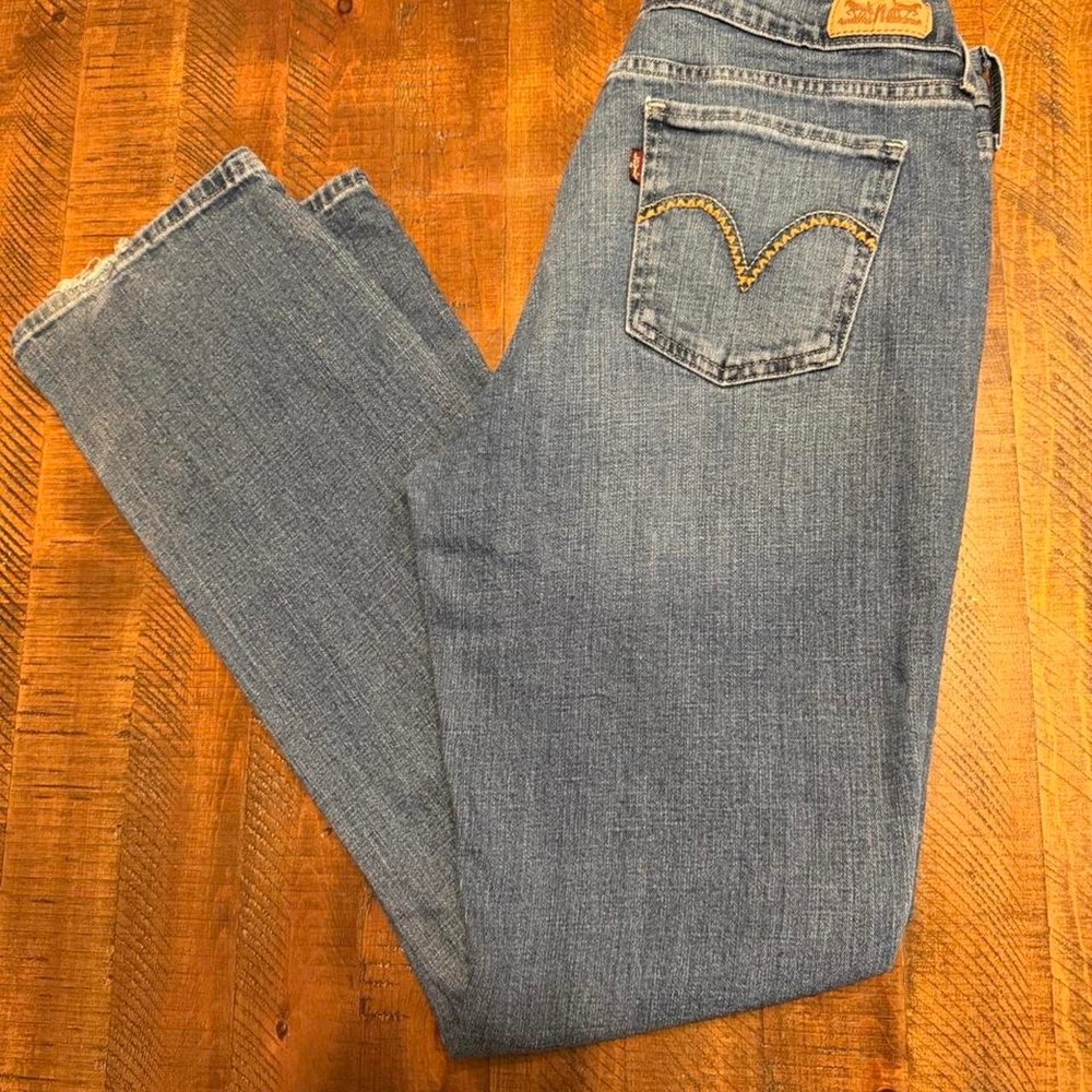Levis 505 Straight Leg Medium Wash Denim Jeans Women's Size 29x30